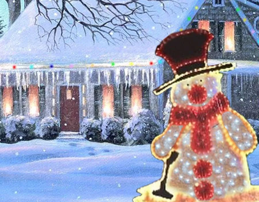 Açaık alan Işıklı Kardan Adam